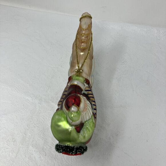 PESCHKA Hand Blown Glass Christmas Santa Sleigh Tree Gifts Reindeer Figurine 9" - Picture 7 of 14